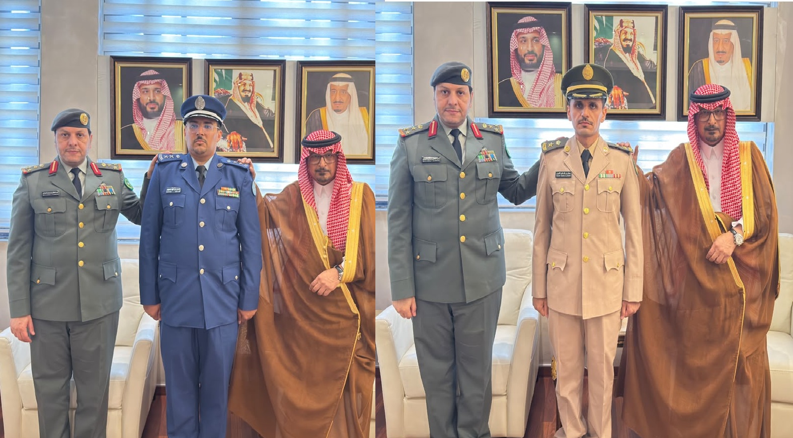 بناءً على الأمر السامي الكريم قلَّد سفير خادم الحرمين الشريفين د. عبدالله البصيري ، العقيد مهدي عسيس والمقدم سلطان الشهري رتبهم الجديدة.وهنأهم بالثقة الملكية الكريمة متمنياً لهم التوفيق.